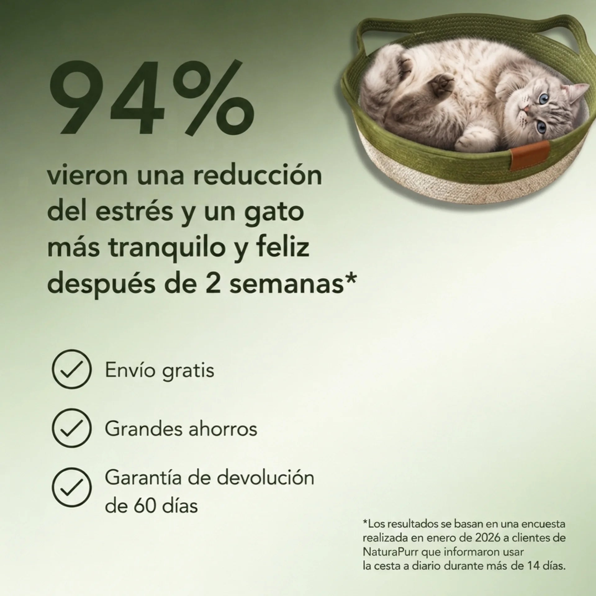 Cesta NaturaPurr™ — El Territorio Natural 3 en 1 para Gatos de Interior
